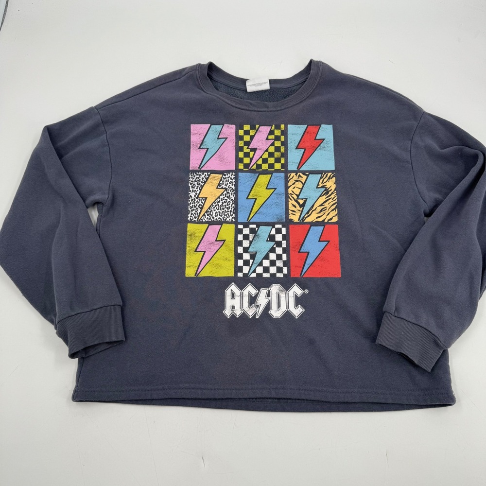 AC/DC‎ Graphic Sweatshirt Colorful Lightning Bolt Print Rock Band XXL